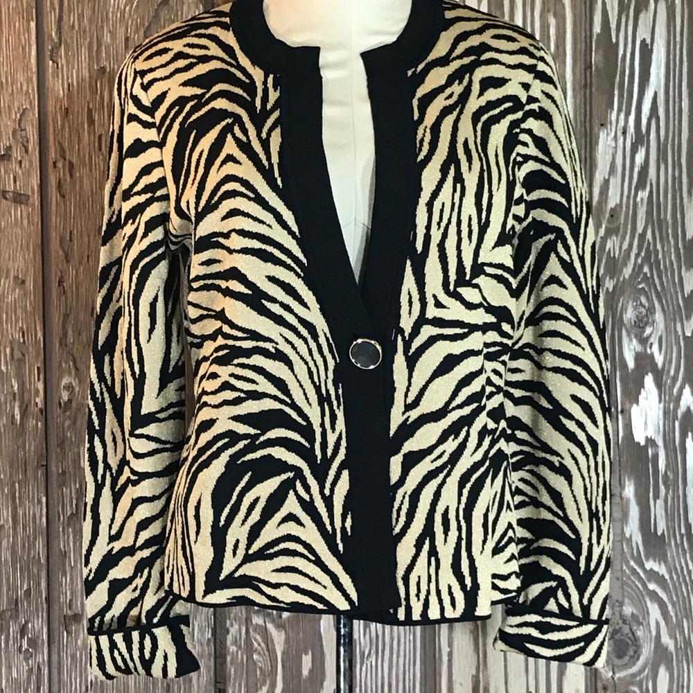 Jones New York Animal Print Cardigan